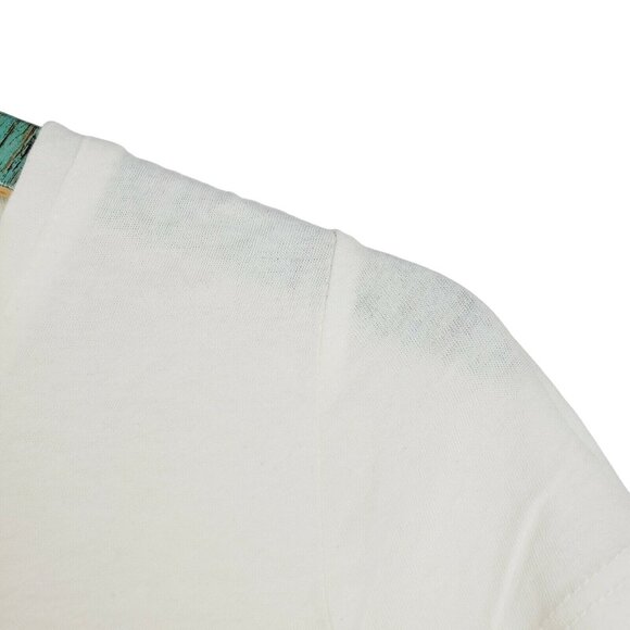 BOB MARLEY "Don't Gain The World And Lose Your Soul" White V-Neck T-Shirt Sz S - Picture 4 of 6